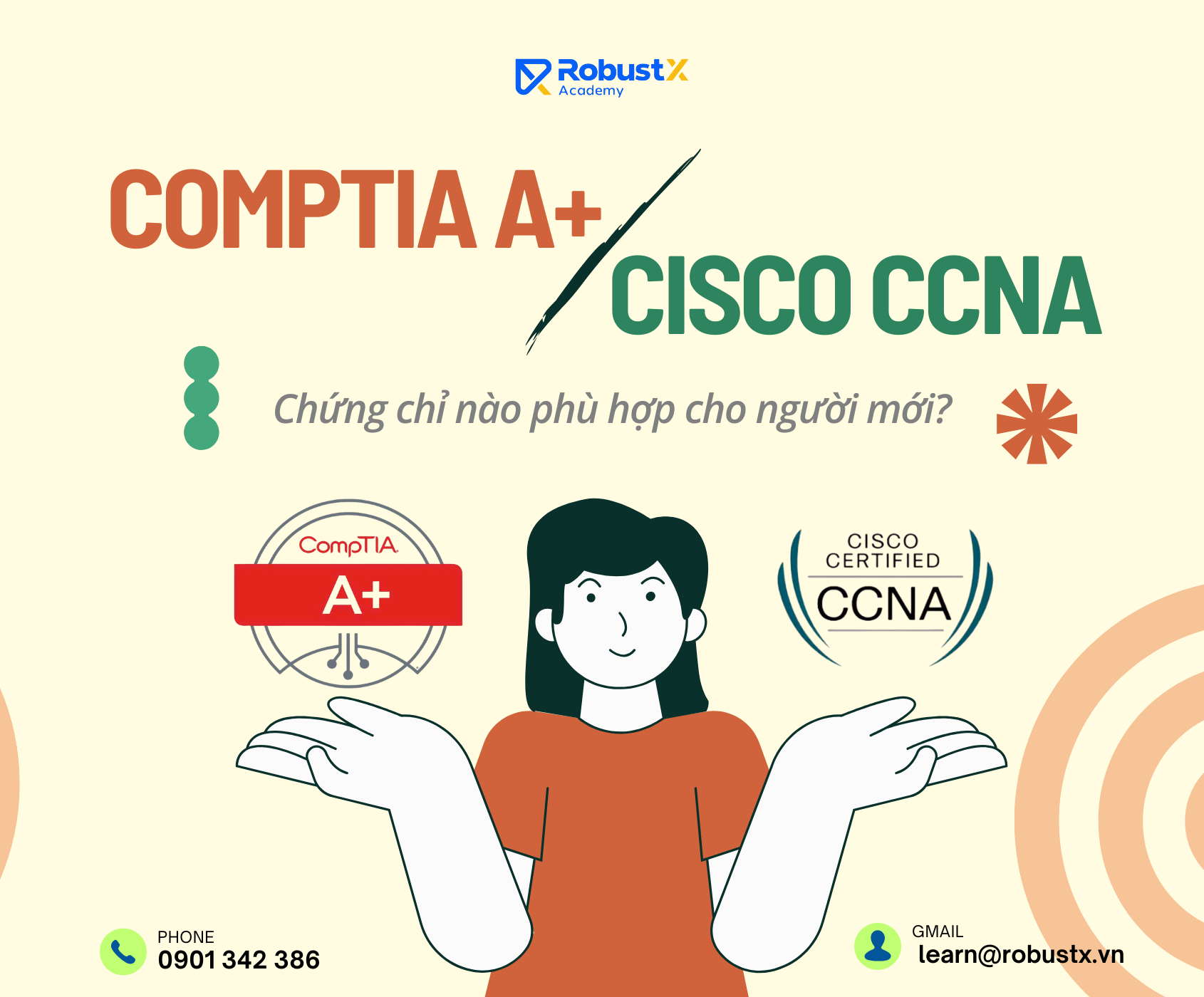 CompTIA A+ vs. Cisco CCNA: Chứng chỉ nào phù hợp cho người mới?
