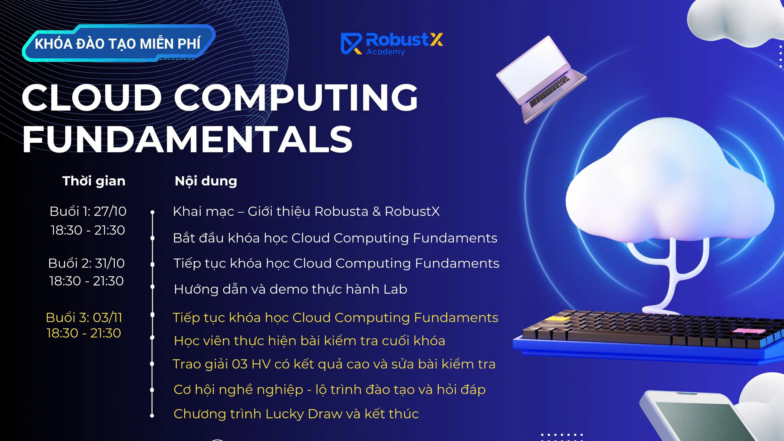 RobustX Academy tổ chức thành công khóa học “Cloud Computing Fundamentals” với hơn 100 học viên tham gia