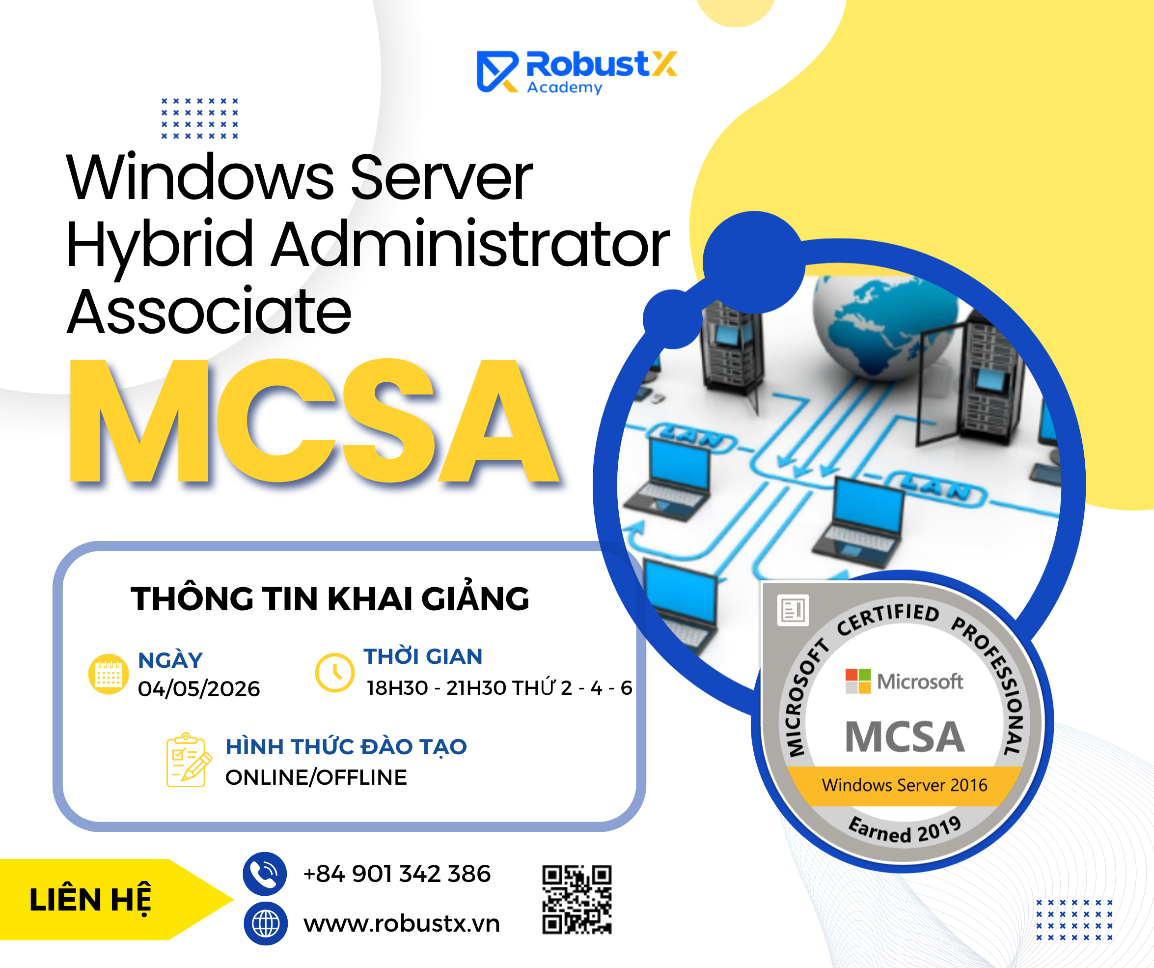 ☁️ WINDOWS SERVER HYBRID ADMINISTRATOR – LÀM CHỦ HẠ TẦNG DOANH NGHIỆP TỪ ON-PREMISE ĐẾN CLOUD